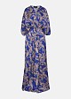 Rochie lungă cu print și aspect satinat