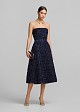 Strapless midi dress with appliqué flowers
