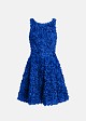 Midi flared dress with appliqué flowers