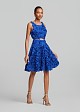 Midi flared dress with appliqué flowers