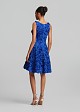 Midi flared dress with appliqué flowers