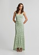 Maxi fitted lace dress with ruched detailing