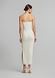 Rochie midi fără bretele cu dantelă