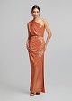 Maxi lurex one-shoulder dress