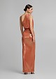 Maxi lurex one-shoulder dress