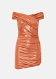 Mini lurex bodycon dress with ruched detailing