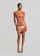 Mini lurex bodycon dress with ruched detailing