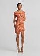Mini lurex bodycon dress with ruched detailing