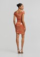 Mini lurex bodycon dress with ruched detailing