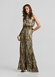 Maxi skirt with a paisley print and satin look