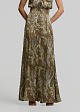 Maxi skirt with a paisley print and satin look