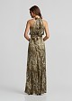 Maxi skirt with a paisley print and satin look