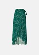 Maxi wrap printed skirt with lurex details
