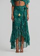 Maxi wrap printed skirt with lurex details