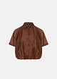 Cropped Tencel shirt with a balloon hem