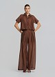 Cropped Tencel shirt with a balloon hem