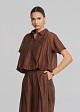 Cropped Tencel shirt with a balloon hem
