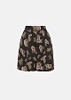 Printed high-waisted shorts in satin look