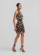 Printed high-waisted shorts in satin look