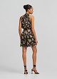 Printed high-waisted shorts in satin look