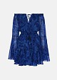 Off-shoulder printed playsuit with ruffle detailing