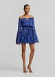 Off-shoulder printed playsuit with ruffle detailing