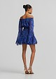 Off-shoulder printed playsuit with ruffle detailing