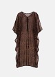 Leopard print midi kaftan in adjustable drawstring