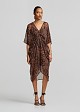 Leopard print midi kaftan in adjustable drawstring