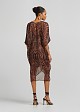 Leopard print midi kaftan in adjustable drawstring
