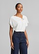 Blouse with ruching and a decorative buckle