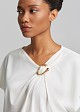 Blouse with ruching and a decorative buckle