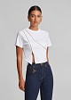 Crop cotton top with zippers