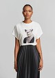 Printed t-shirt with embossed pearl details