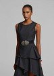 Asymmetric soft denim top