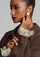 Johnny collar top in lace detail