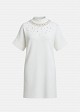 Knit sack dress in pearls and crystals