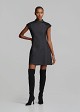 Mini tulip dress in soft denim with decorative lace