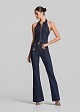 High waisted flared jeans with brooches