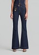 High waisted flared jeans with brooches