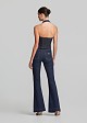 High waisted flared jeans with brooches