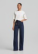 High-waisted straight-leg jeans