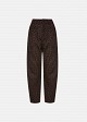 Animal printed barrel-leg denim trousers