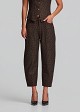 Animal printed barrel-leg denim trousers
