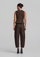 Animal printed barrel-leg denim trousers