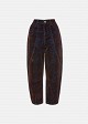 Blugi barrel cu print cu aspect catifelat