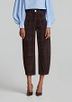 Barrel jeans with a velvet brocade print