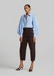 Barrel jeans with a velvet brocade print
