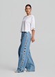 Denim trousers in metallic side details