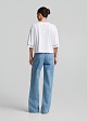 Denim trousers in metallic side details